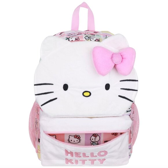 Hello Kitty Plush Face Backpack with 3D Bow - Picture 5 of 9